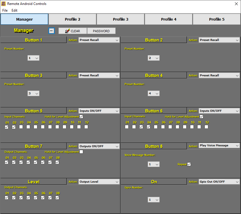 Manager Profile Settings
