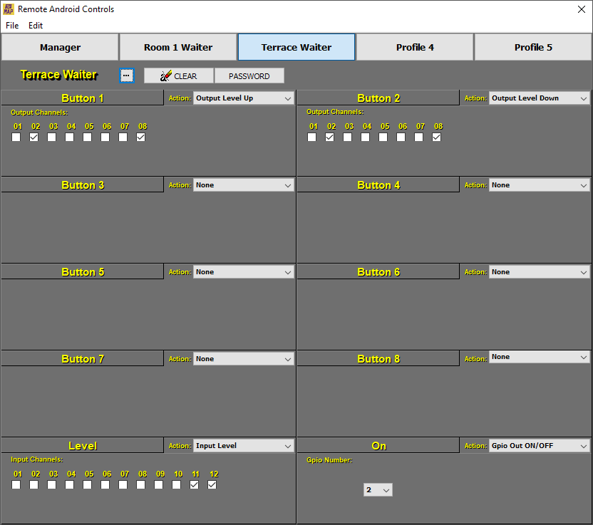 Terrace Waiter Profile Settings