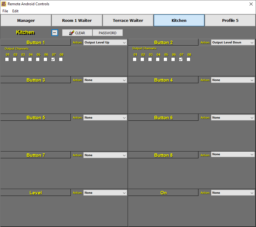 Kitchen Profile Settings